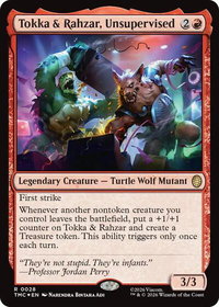 Tokka & Rahzar, Unsupervised (Surge Foil) - Commander: Teenage Mutant Ninja Turtles (TMC) #28 - Rare Magic: The Gathering Trading Card