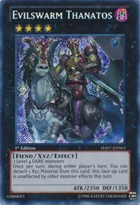 Evilswarm Thanatos trading card from Hidden Arsenal 7: Knight of Stars Evilswarm Thanatos - Hidden Arsenal 7: Knight of Stars YuGiOh trading card
