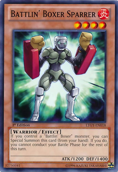 Battlin' Boxer Sparrer trading card from Lord of the Tachyon Galaxy Battlin' Boxer Sparrer - Lord of the Tachyon Galaxy YuGiOh trading card
