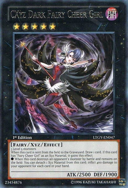 CXyz Dark Fairy Cheer Girl trading card from Lord of the Tachyon Galaxy CXyz Dark Fairy Cheer Girl - Lord of the Tachyon Galaxy YuGiOh trading card