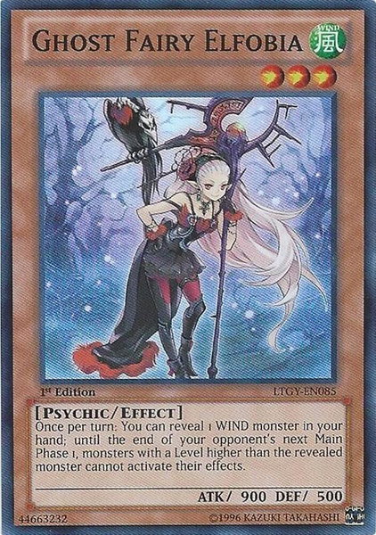 Ghost Fairy Elfobia trading card from Lord of the Tachyon Galaxy Ghost Fairy Elfobia - Lord of the Tachyon Galaxy YuGiOh trading card