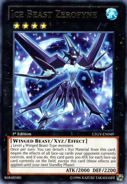 Ice Beast Zerofyne trading card from Lord of the Tachyon Galaxy Ice Beast Zerofyne - Lord of the Tachyon Galaxy YuGiOh trading card