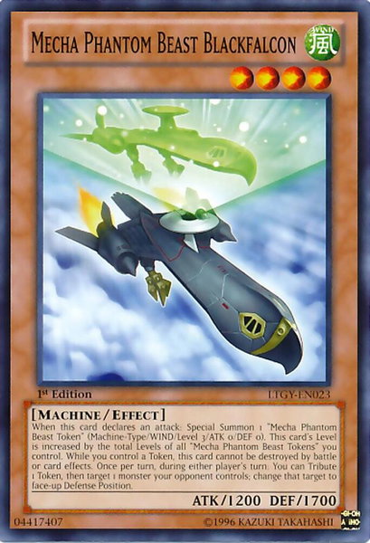 Mecha Phantom Beast Blackfalcon - Lord of the Tachyon Galaxy YuGiOh trading card