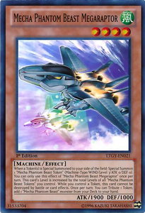 Mecha Phantom Beast Megaraptor - Lord of the Tachyon Galaxy (LTGY) #LTGY-EN021 - Super Rare YuGiOh Trading Card