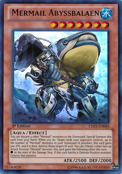Mermail Abyssbalaen trading card from Lord of the Tachyon Galaxy Mermail Abyssbalaen - Lord of the Tachyon Galaxy YuGiOh trading card