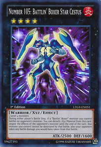 Number 105: Battlin' Boxer Star Cestus - Lord of the Tachyon Galaxy (LTGY) #LTGY-EN051 - Super Rare YuGiOh Trading Card