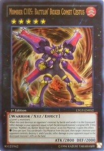 Number C105: Battlin' Boxer Comet Cestus - Lord of the Tachyon Galaxy (LTGY) #LTGY-EN052 - Ultra Rare YuGiOh Trading Card