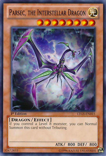 Parsec, the Interstellar Dragon - Lord of the Tachyon Galaxy YuGiOh trading card