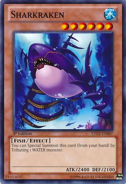Sharkraken trading card from Lord of the Tachyon Galaxy Sharkraken - Lord of the Tachyon Galaxy YuGiOh trading card