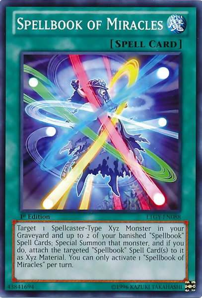 Spellbook of Miracles trading card from Lord of the Tachyon Galaxy Spellbook of Miracles - Lord of the Tachyon Galaxy YuGiOh trading card