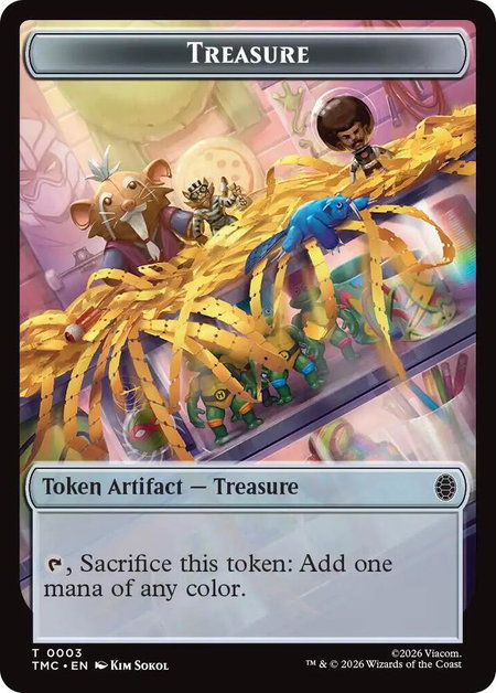Treasure // Robot Double-Sided Token - Commander: Teenage Mutant Ninja Turtles Magic: The Gathering trading card