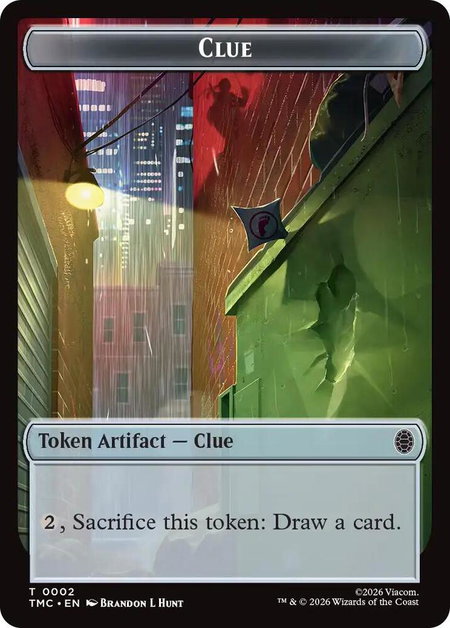 Clue // Rat Double-Sided Token - Commander: Teenage Mutant Ninja Turtles Magic: The Gathering trading card
