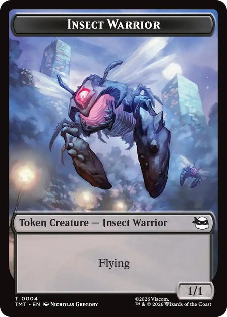 Insect Warrior // Food Double-Sided Token - Teenage Mutant Ninja Turtles Magic: The Gathering trading card