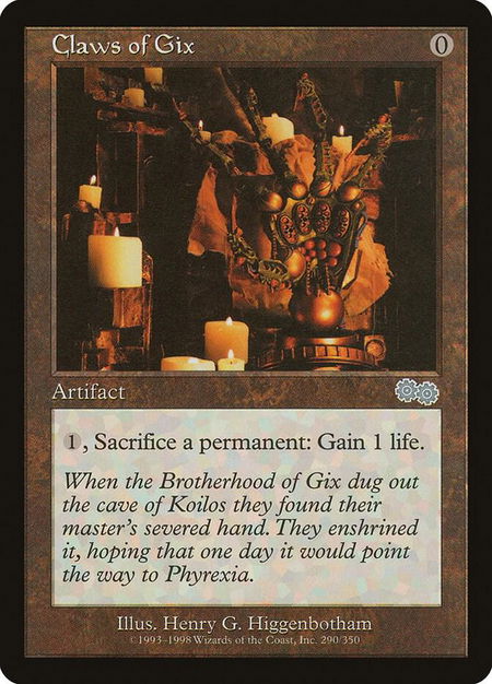 Claws of Gix - Urza's Saga Magic: The Gathering trading card