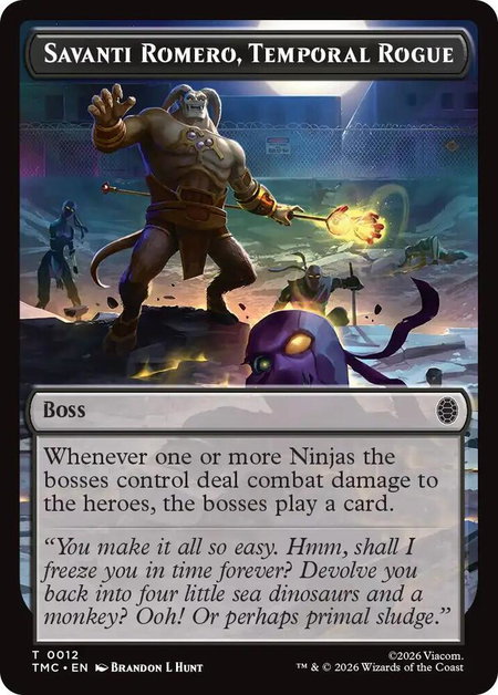 Savanti Romero, Temporal Rogue - Commander: Teenage Mutant Ninja Turtles Magic: The Gathering trading card
