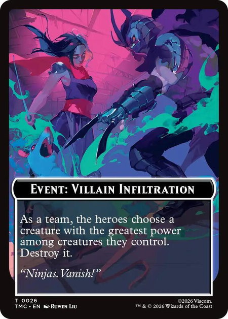 Event: Villain Infiltration trading card from Commander: Teenage Mutant Ninja Turtles Event: Villain Infiltration - Commander: Teenage Mutant Ninja Turtles Magic: The Gathering trading card