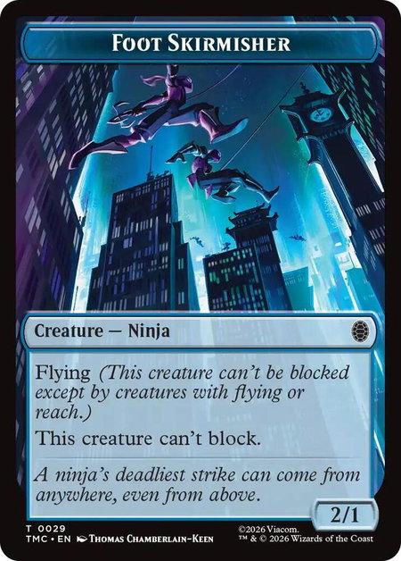 Foot Skirmisher trading card from Commander: Teenage Mutant Ninja Turtles Foot Skirmisher - Commander: Teenage Mutant Ninja Turtles Magic: The Gathering trading card