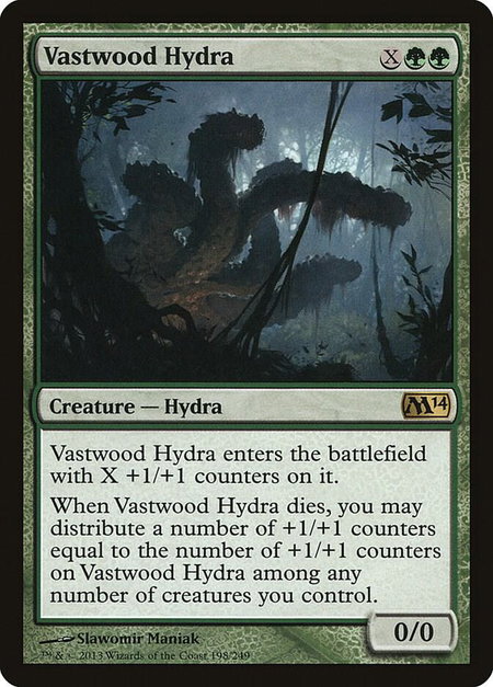 Vastwood Hydra trading card from Magic 2014 (M14) Vastwood Hydra - Magic 2014 (M14) Magic: The Gathering trading card