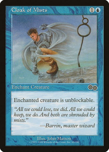 Cloak of Mists - Urza's Saga Magic: The Gathering trading card