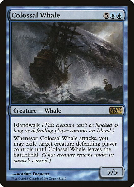 Colossal Whale trading card from Magic 2014 (M14) Colossal Whale - Magic 2014 (M14) Magic: The Gathering trading card