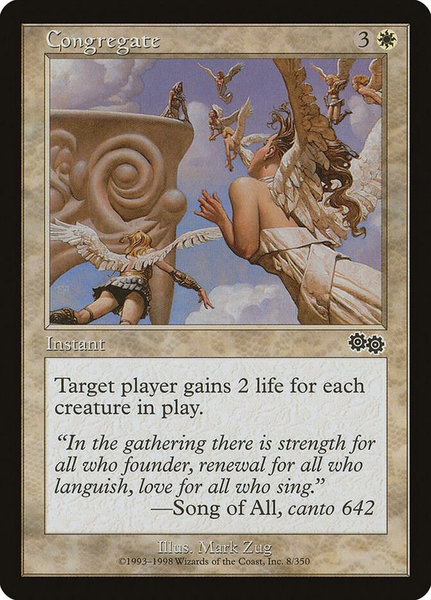 Congregate trading card from Urza's Saga Congregate - Urza's Saga Magic: The Gathering trading card