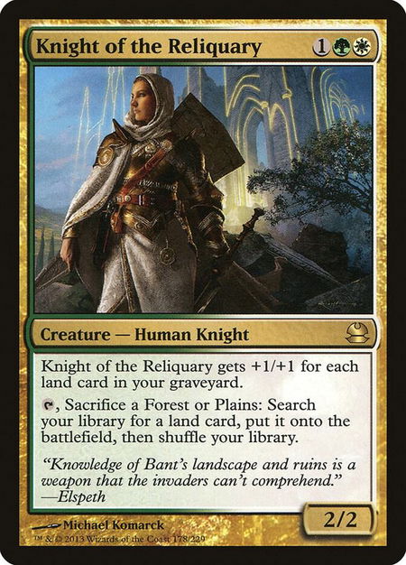 Knight of the Reliquary trading card from Modern Masters Knight of the Reliquary - Modern Masters Magic: The Gathering trading card
