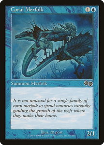 Coral Merfolk - Urza's Saga (USG) #67 - Common Magic: The Gathering Trading Card