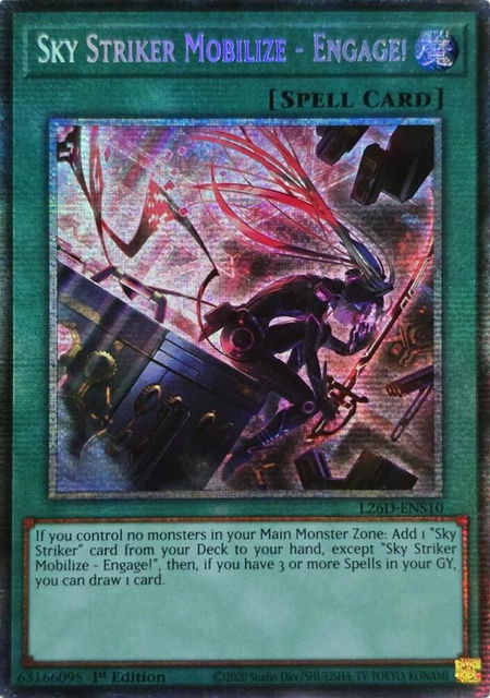 Sky Striker Mobilize - Engage! (Alternate Art) (Starlight Rare) trading card from Legendary Modern Decks 2026 Sky Striker Mobilize - Engage! (Alternate Art) (Starlight Rare) - Legendary Modern Decks 2026 YuGiOh trading card