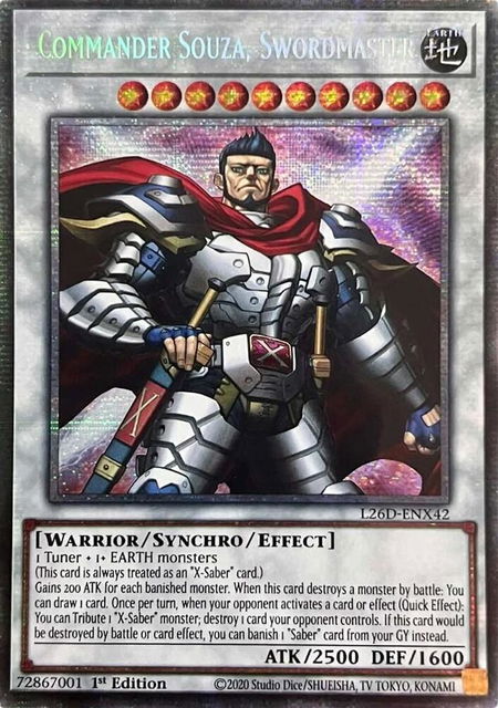 Commander Souza, Swordmaster (Starlight Rare) - Legendary Modern Decks 2026 YuGiOh trading card
