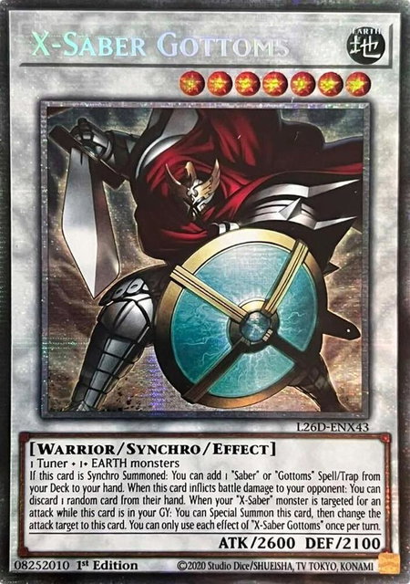 X-Saber Gottoms (Starlight Rare) - Legendary Modern Decks 2026 YuGiOh trading card