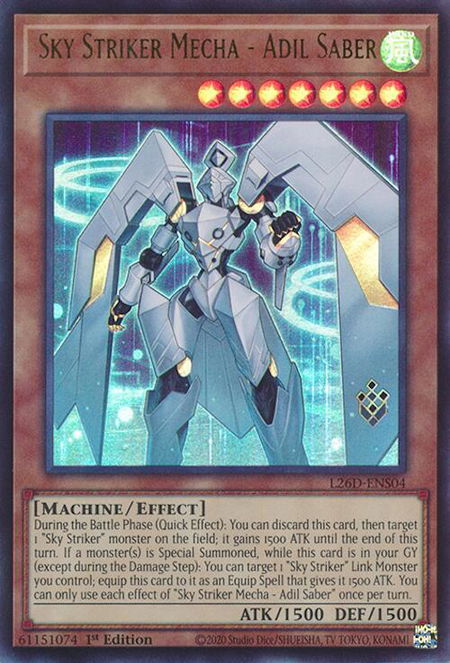 Sky Striker Mecha - Adil Saber trading card from Legendary Modern Decks 2026 Sky Striker Mecha - Adil Saber - Legendary Modern Decks 2026 YuGiOh trading card