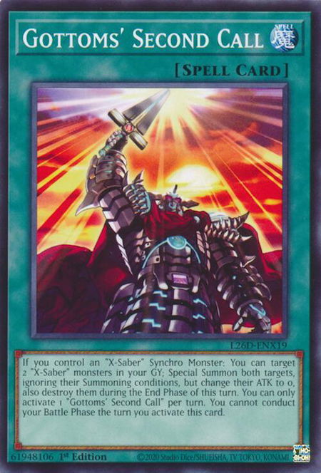 Gottoms' Second Call trading card from Legendary Modern Decks 2026 Gottoms' Second Call - Legendary Modern Decks 2026 YuGiOh trading card