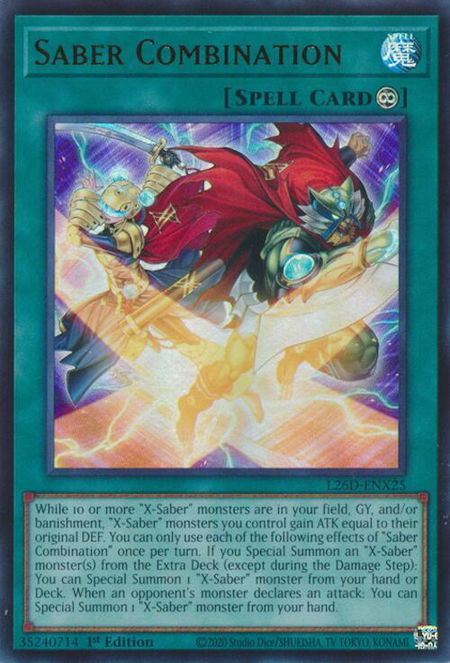 Saber Combination trading card from Legendary Modern Decks 2026 Saber Combination - Legendary Modern Decks 2026 YuGiOh trading card