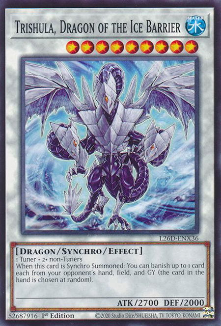 Trishula, Dragon of the Ice Barrier trading card from Legendary Modern Decks 2026 Trishula, Dragon of the Ice Barrier - Legendary Modern Decks 2026 YuGiOh trading card