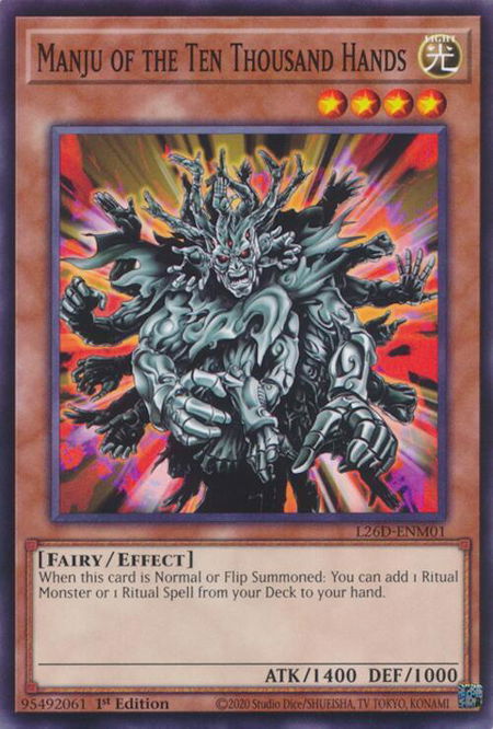 Manju of the Ten Thousand Hands trading card from Legendary Modern Decks 2026 Manju of the Ten Thousand Hands - Legendary Modern Decks 2026 YuGiOh trading card