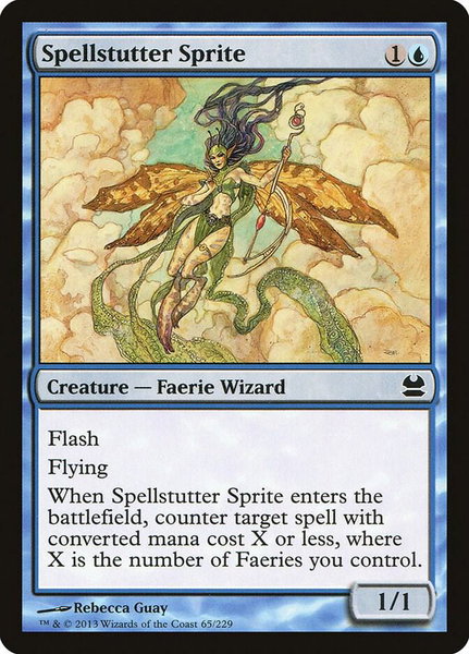 Spellstutter Sprite trading card from Modern Masters Spellstutter Sprite - Modern Masters Magic: The Gathering trading card