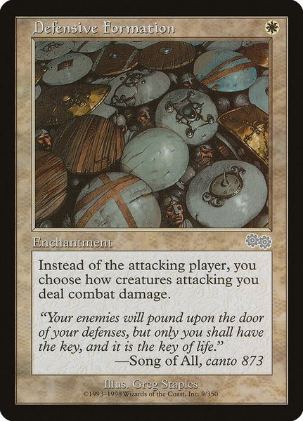 Defensive Formation trading card from Urza's Saga Defensive Formation - Urza's Saga Magic: The Gathering trading card