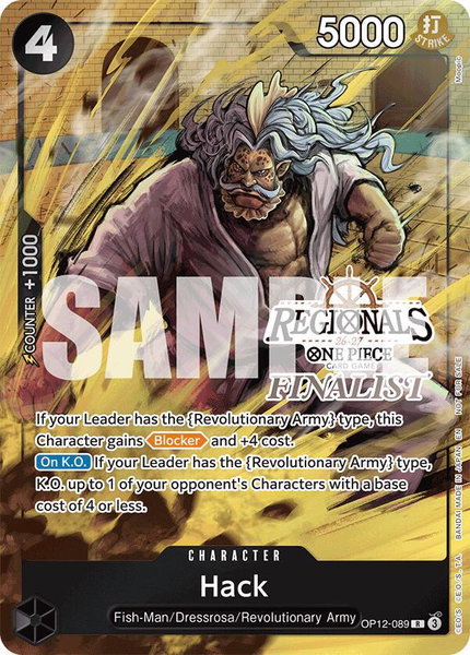 Hack (Regionals Finalist Card Set 26-27) - One Piece Promotion Cards One Piece trading card