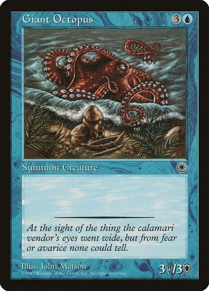 Giant Octopus trading card from Portal Giant Octopus - Portal Magic: The Gathering trading card