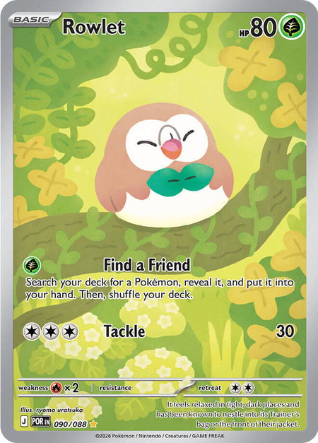 Rowlet - 090/088 trading card from ME03: Perfect Order Rowlet - 090/088 - ME03: Perfect Order Pokémon trading card