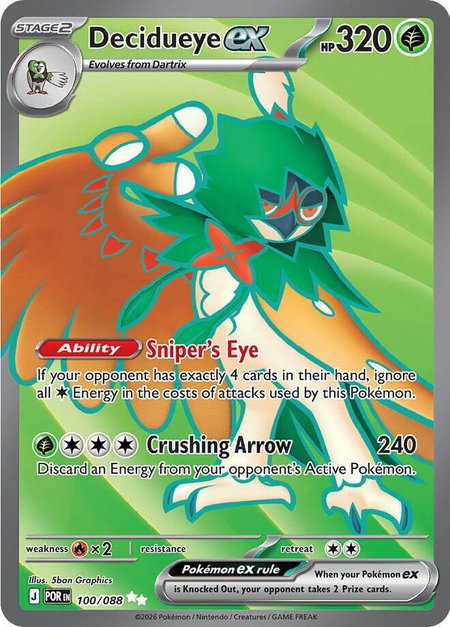 Decidueye ex - 100/088 - ME03: Perfect Order Pokémon trading card
