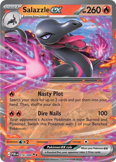 Salazzle ex - 016/088 - ME03: Perfect Order Pokémon trading card