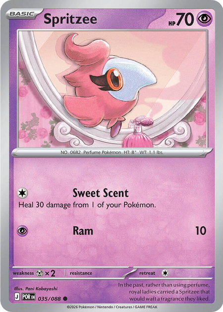 Spritzee trading card from ME03: Perfect Order Spritzee - ME03: Perfect Order Pokémon trading card