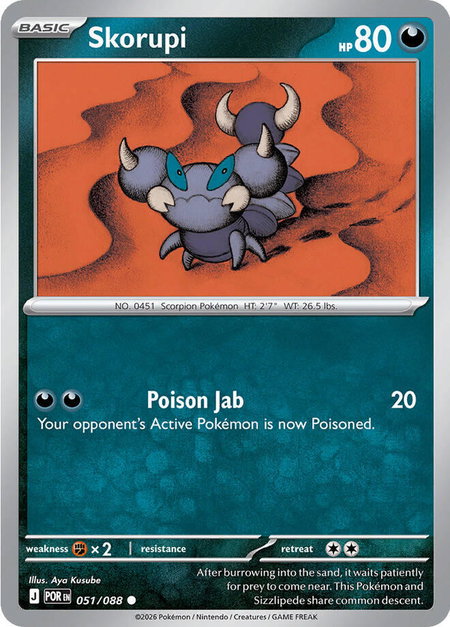 Skorupi - ME03: Perfect Order Pokémon trading card