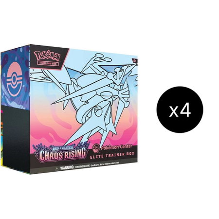 Chaos Rising Pokemon Center Elite Trainer Box Case trading card from ME04: Chaos Rising Chaos Rising Pokemon Center Elite Trainer Box Case - ME04: Chaos Rising Pokémon trading card