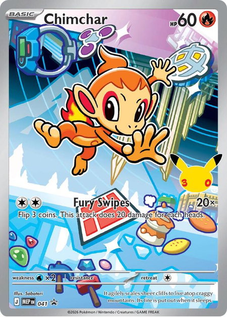 Chimchar - 041 trading card from ME: Mega Evolution Promo Chimchar - 041 - ME: Mega Evolution Promo Pokémon trading card