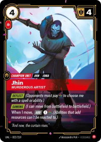 Jhin - Murderous Artist - Unleashed (UNL) #022/219 - Rare Riftbound Trading Card