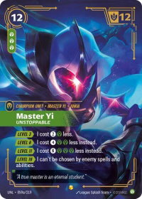 Master Yi - Unstoppable (Alternate Art) - Unleashed (UNL) #059a/219 - Showcase Riftbound Trading Card