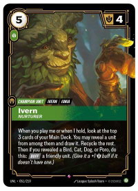 Ivern - Nurturer - Unleashed (UNL) #051/219 - Rare Riftbound Trading Card