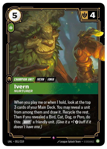 Ivern - Nurturer trading card from Unleashed Ivern - Nurturer - Unleashed Riftbound trading card